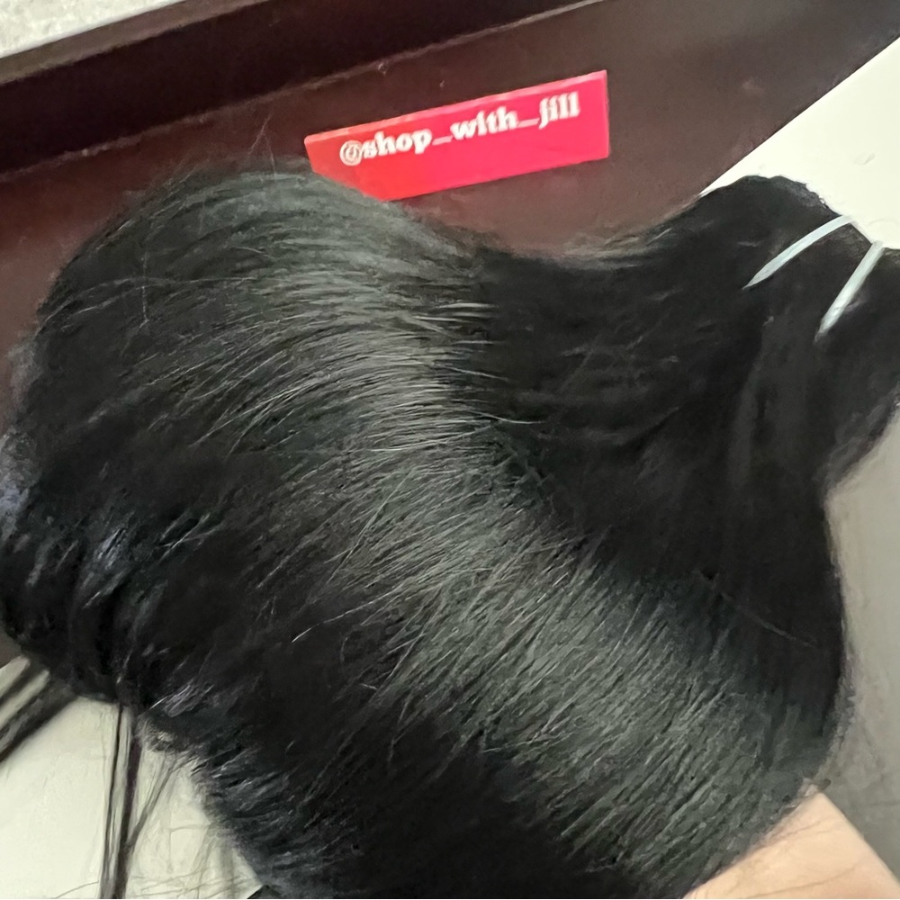 18” Jet Black #1 Fish Wire Halo 100% Human Hair Extensions 95g 1pc Item#GA - Picture 10 of 16